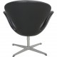 Arne Jacobsen Svane stol i sort læder 2000'erne