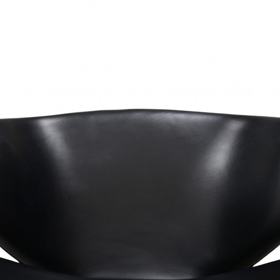 Arne Jacobsen Svane stol i sort læder 2000'erne