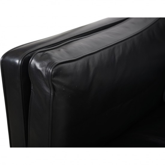 Børge Mogensen 2212 2.personers sofa i sort læder 1980'erne