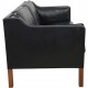 Børge Mogensen 2212 2.personers sofa i sort læder 1980'erne