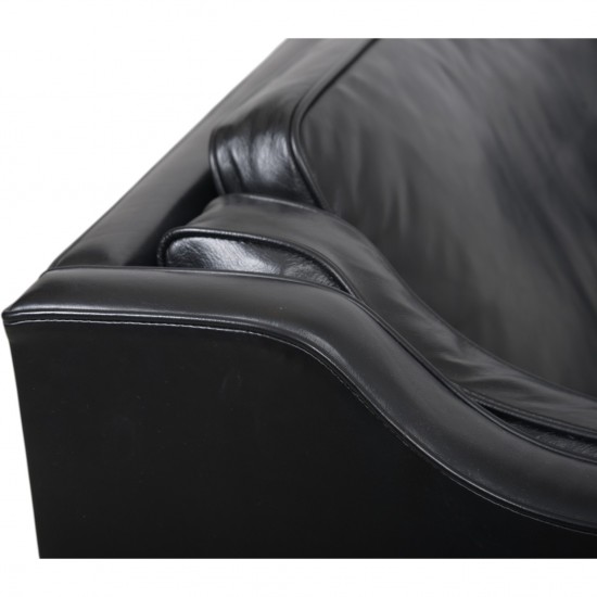 Børge Mogensen 2212 2.personers sofa i sort læder 1980'erne