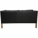 Børge Mogensen 2212 2.personers sofa i sort læder 1980'erne