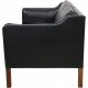 Børge Mogensen 2212 2.personers sofa i sort læder 1980'erne