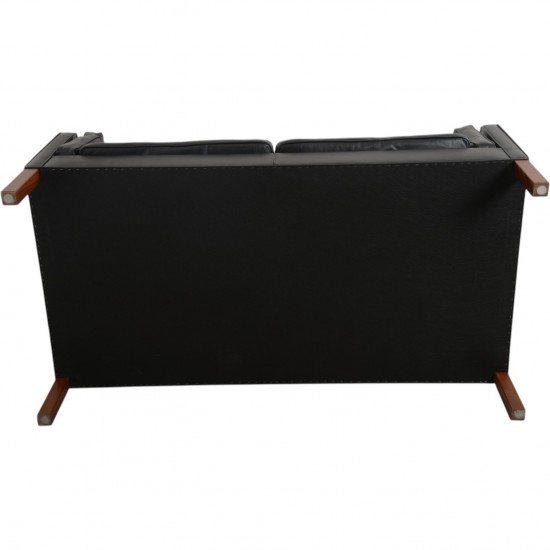 Børge Mogensen 2212 2.personers sofa i sort læder 1980'erne