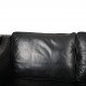 Børge Mogensen 2212 2.personers sofa i sort læder 1980'erne