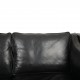 Børge Mogensen 2212 2.personers sofa i sort læder 1980'erne