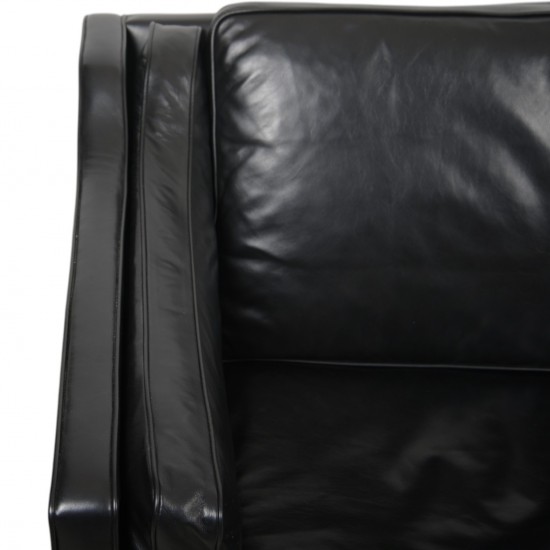 Børge Mogensen 2212 2.personers sofa i sort læder 1980'erne