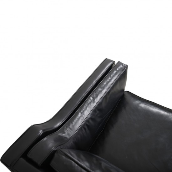 Børge Mogensen 2213 3.personers sofa i sort læder 1980'erne