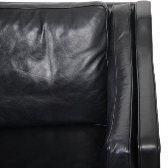 Børge Mogensen 2213 3.personers sofa i sort læder 1980'erne