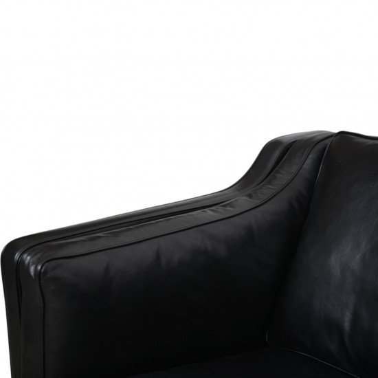Børge Mogensen 2213 3.personers sofa i sort læder 1980'erne