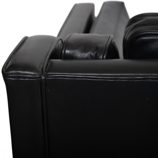 Børge Mogensen 2213 3.personers sofa i sort læder 1980'erne