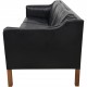 Børge Mogensen 2213 3.personers sofa i sort læder 1980'erne