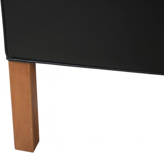 Børge Mogensen 2213 3.personers sofa i sort læder 1980'erne