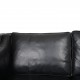 Børge Mogensen 2213 3.personers sofa i sort læder 1980'erne