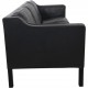 Børge Mogensen 2213 3.personers sofa i sort læder 1990'erne
