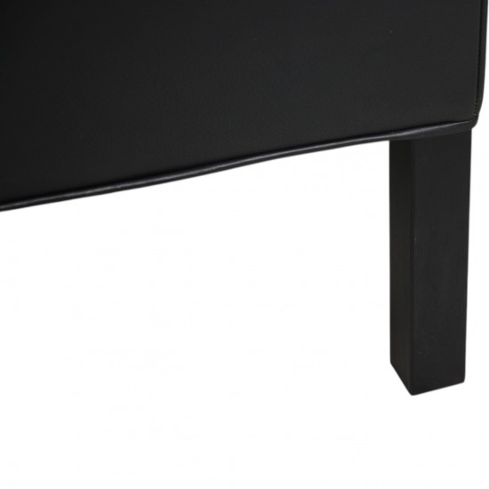 Børge Mogensen 2213 3.personers sofa i sort læder 1990'erne