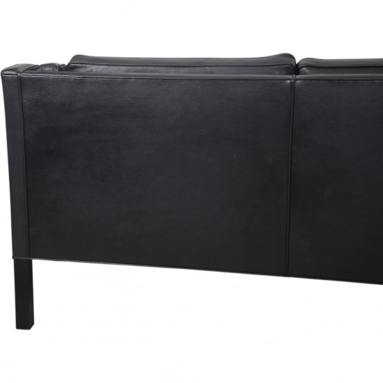 Børge Mogensen 2213 3.personers sofa i sort læder 1990'erne