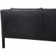 Børge Mogensen 2213 3.personers sofa i sort læder 1990'erne