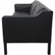 Børge Mogensen 2213 3.personers sofa i sort læder 1990'erne