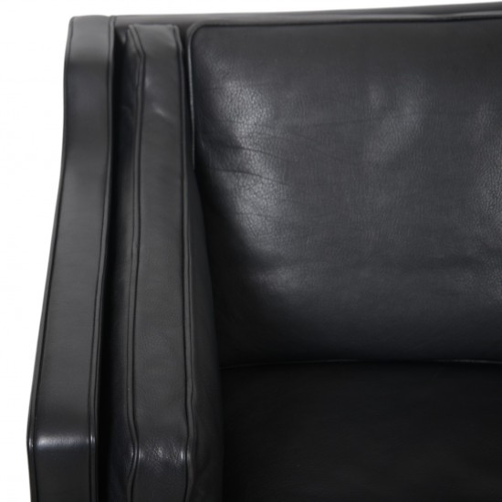 Børge Mogensen 2213 3.personers sofa i sort læder 1990'erne