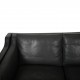 Børge Mogensen 2213 3.personers sofa i sort læder 1990'erne