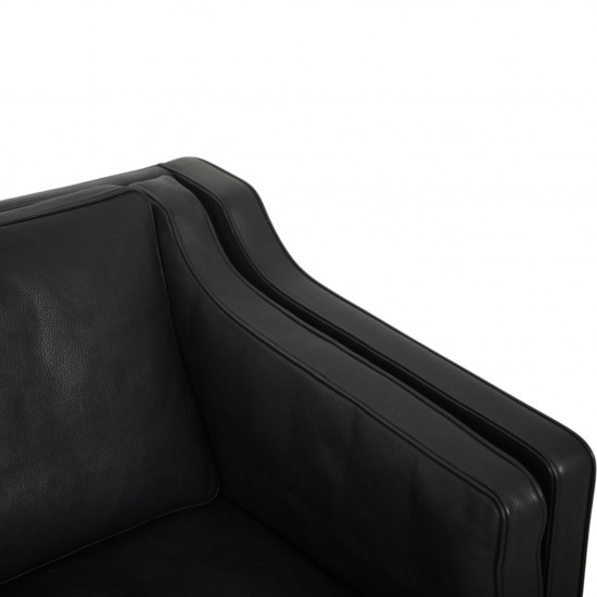 Børge Mogensen 2213 3.personers sofa i sort læder 1990'erne