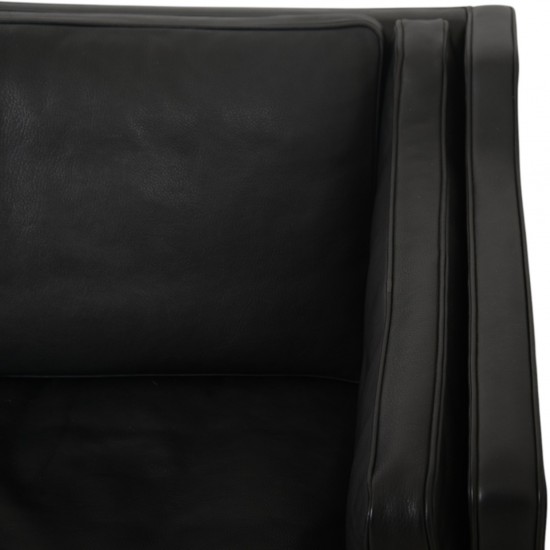 Børge Mogensen 2213 3.personers sofa i sort læder 1990'erne