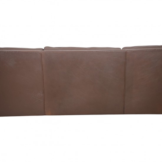 Børge Mogensen 3-personers 2213 sofa i brunt læder 1970'erne