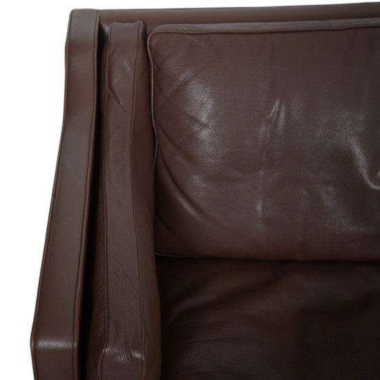 Børge Mogensen 3-personers 2213 sofa i brunt læder 1970'erne