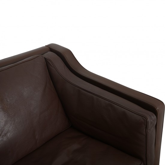 Børge Mogensen 3-personers 2213 sofa i brunt læder 1970'erne