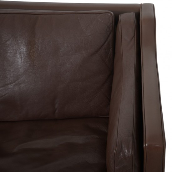 Børge Mogensen 3-personers 2213 sofa i brunt læder 1970'erne