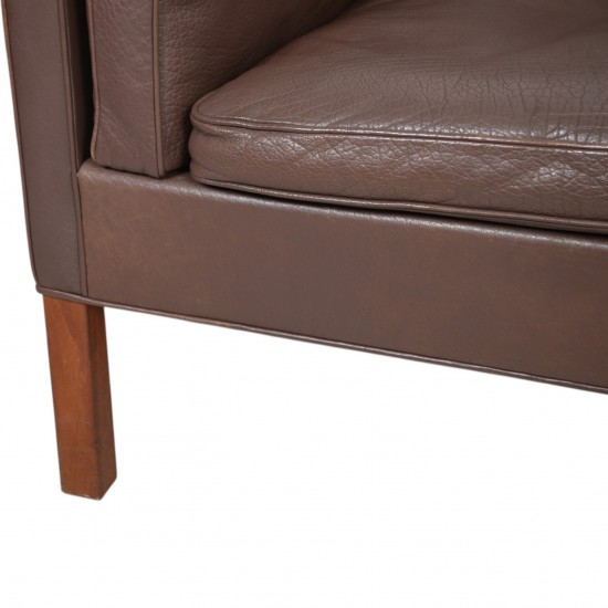 Børge Mogensen 3-personers 2213 sofa i brunt læder 1970'erne