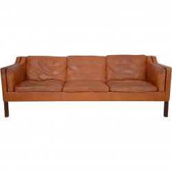 Børge Mogensen 3.personers 2213 sofa i patineret cognac læder 1980'erne