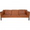 Børge Mogensen 3.personers 2213 sofa i patineret cognac læder 1980'erne