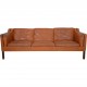Børge Mogensen 3.personers 2213 sofa i patineret cognac læder 1980'erne