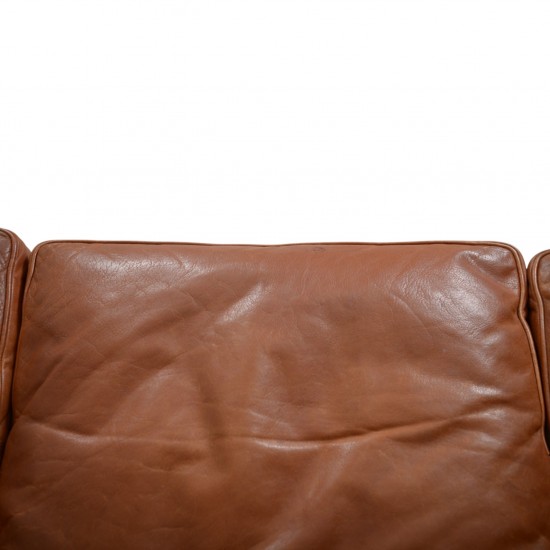 Børge Mogensen 3.personers 2213 sofa i patineret cognac læder 1980'erne