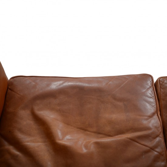 Børge Mogensen 3.personers 2213 sofa i patineret cognac læder 1980'erne