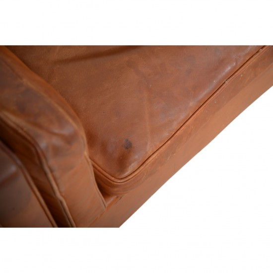 Børge Mogensen 3.personers 2213 sofa i patineret cognac læder 1980'erne