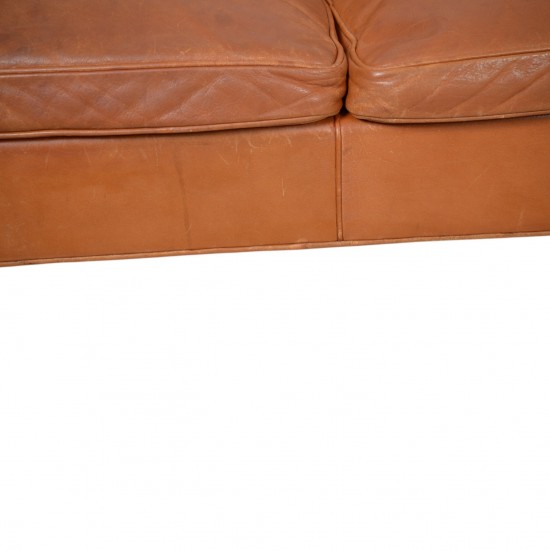 Børge Mogensen 3.personers 2213 sofa i patineret cognac læder 1980'erne