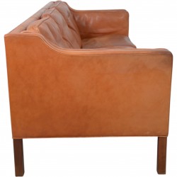 Børge Mogensen 3.personers 2213 sofa i patineret cognac læder 1980'erne
