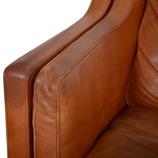 Børge Mogensen 3.personers 2213 sofa i patineret cognac læder 1980'erne