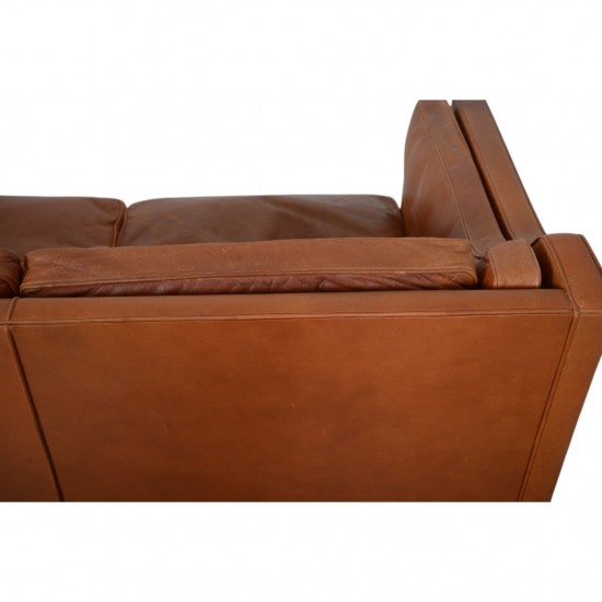 Børge Mogensen 3.personers 2213 sofa i patineret cognac læder 1980'erne