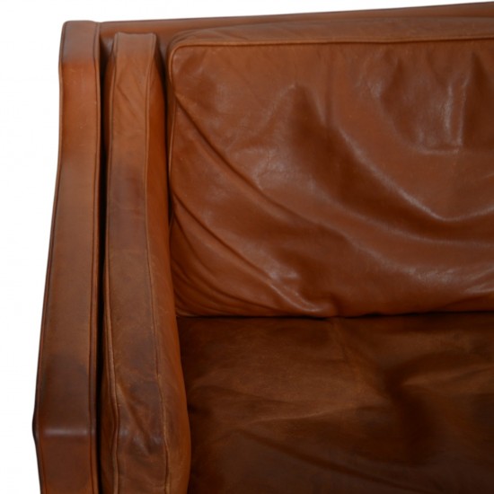 Børge Mogensen 3.personers 2213 sofa i patineret cognac læder 1980'erne