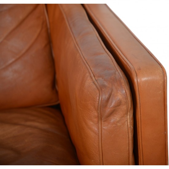 Børge Mogensen 3.personers 2213 sofa i patineret cognac læder 1980'erne