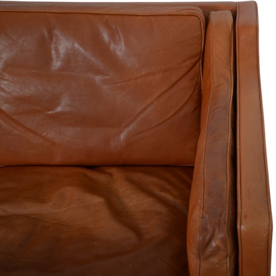 Børge Mogensen 3.personers 2213 sofa i patineret cognac læder 1980'erne