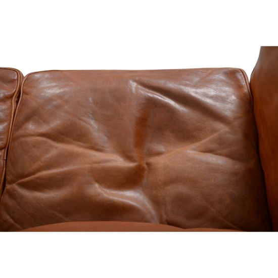 Børge Mogensen 3.personers 2213 sofa i patineret cognac læder 1980'erne