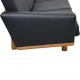 Hans Wegner GE236 3.personers sofa nybetrukket med sort bizon læder 1990'erne