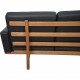 Hans Wegner GE236 3.personers sofa nybetrukket med sort bizon læder 1990'erne