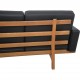 Hans Wegner GE236 3.personers sofa nybetrukket med sort bizon læder 1990'erne