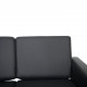 Hans Wegner GE236 3.personers sofa nybetrukket med sort bizon læder 1990'erne